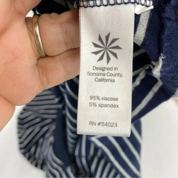 Athleta Womens Small Navy Gray Striped Racerback Super Swing Tank Dress Pockets - Picture 5 of 8